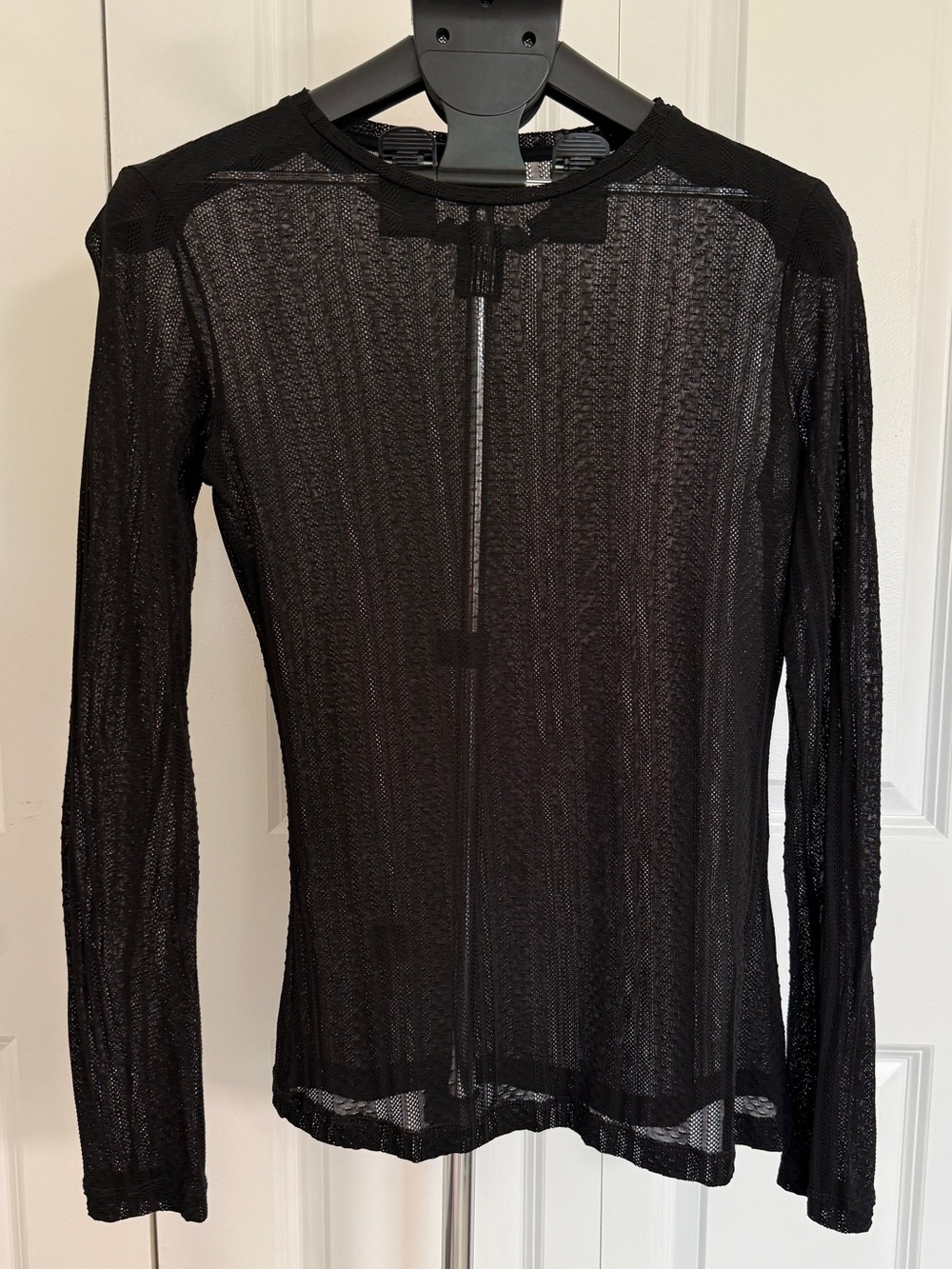Demi Lace Long Sleeve Tee - Black